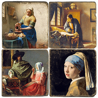 Vermeer Coaster Set. Handmade Marble Giftware by Studio Vertu.