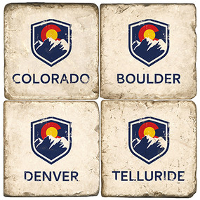 Colorado Coaster Set. Handcrafted Marble Giftware by Studio Vertu.