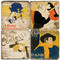 Toulouse–Lautrec Coaster Set. Handmade Marble Giftware by Studio Vertu.