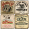 Vintage Bourbon Label Coaster Set. Handcrafted Marble giftware by Studio Vertu.