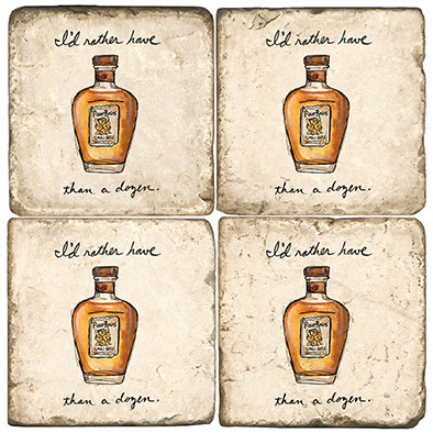 Four Roses Bourbon Coaster Set. Handcrafted Marble giftware by Studio Vertu.