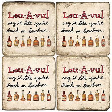 Louisville Bourbon Coaster Set. Handcrafted Marble giftware by Studio Vertu.