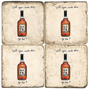 Old Forester Bourbon Coaster Set. Handcrafted Marble giftware by Studio Vertu.
