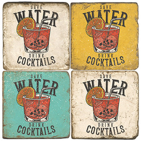 Cocktail coaster set. Handmade Marble Giftware by Studio Vertu.