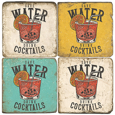 Cocktail coaster set. Handmade Marble Giftware by Studio Vertu.