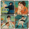 Mary Cassatt painting coaster set. Handcrafted marble giftware by Studio Vertu.