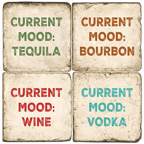 Current Mood...Cocktail coaster set. Handcrafted marble giftware by Studio Vertu.