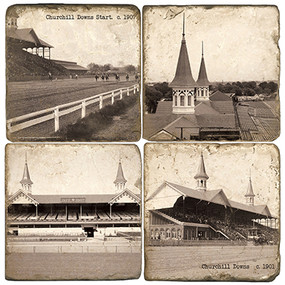 Vintage Churchill Downs coaster set. Handcrafted marble giftware by Studio Vertu.