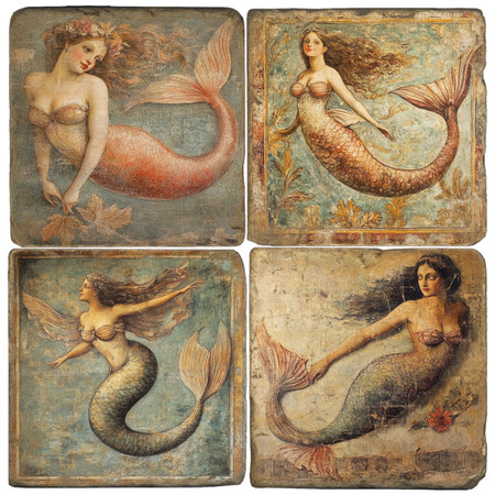 Mermaid Coaster Set. Handcrafted by Studio Vertu.