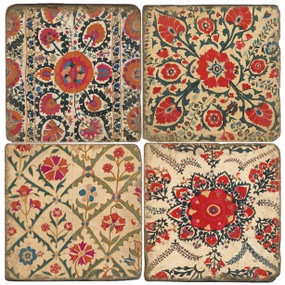 Suzani Pattern Coaster Set. Marble Giftware by Studio Vertu.