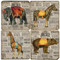 Royal circus posters coaster set. Handcrafted Marble Giftware by Studio Vertu.