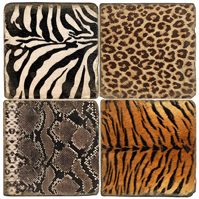 Animal Print Coaster Set