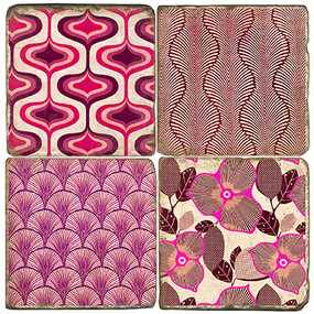 Very Berry Coaster Set. Handcrafted Marble Giftware by Studio Vertu.