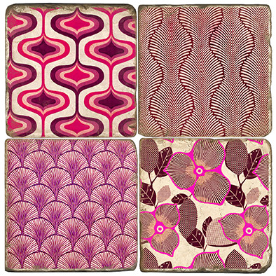 Very Berry Coaster Set. Handcrafted Marble Giftware by Studio Vertu.