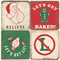 Funny Christmas Coaster Set. Handcrafted marble giftware by Studio Vertu.