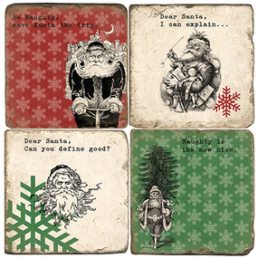 Notes from Santa Coaster Set. Handcrafted Marble Giftware from Studio Vertu.