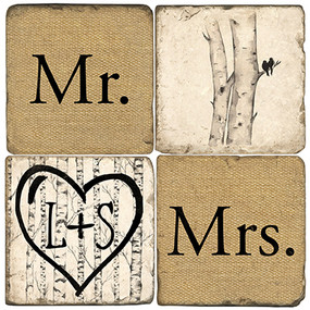 Mr. & Mrs. Name Drop Coaster Set