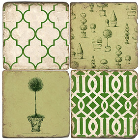 French Topiary Coaster Set