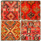 Colorful Kilim pattern coaster set