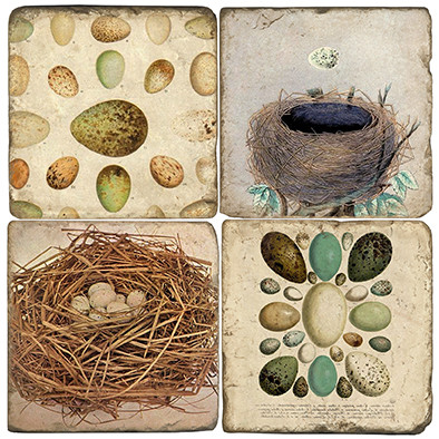 Egg & Nest Coaster Set. Handmade Marble Giftware by Studio Vertu.