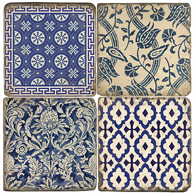 Colorful Indigo Pattern Coaster Set