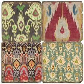 Ikat Pattered Coaster Set