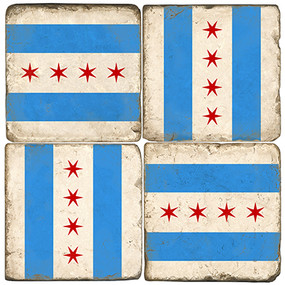 Chicago Flag Coaster Set
