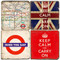 British themed coaster set. Handmade Marble Drink Coasters.