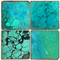 Turquoise Coaster Set. Handcrafted Marble Giftware by Studio Vertu.