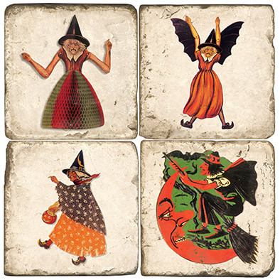 Spooky Witches Coaster Set