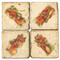 Vintage Santa Coaster Set. Handmade Mable Giftware by Studio Vertu.