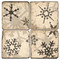 Black and White Snowflake Coaster Set