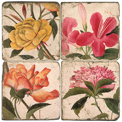 Colorful Floral Coaster Set