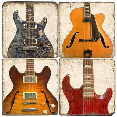 Mixed Electric Guitar Coaster Set