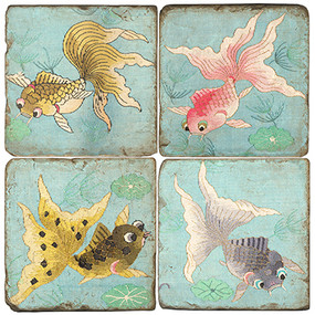 Colorful Goldfish Coaster Set