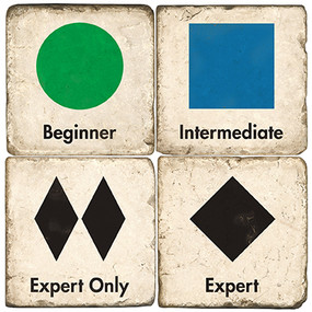 Ski Signs Coaster Set