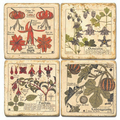 French Flower Coaster Set