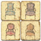 Vintage French Chair Coaster Set. Handcrafted Marble Giftware by Studio Vertu.