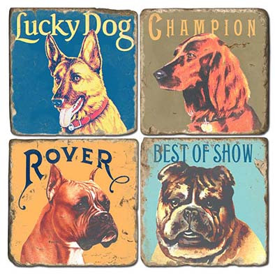 Lucky Dogs Coaster Set