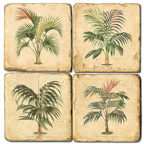 Small Palms Coaster Set. Handmade Marble Giftware by Studio Vertu.