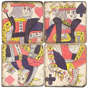 Playing Cards Coaster Set. Handmade Marble Giftware by Studio Vertu.