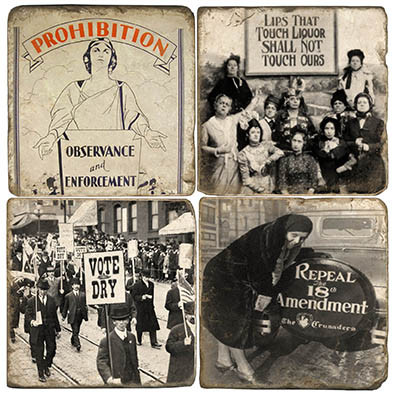 Prohibition Coaster Set. Handmade Marble Giftware by Studio Vertu.