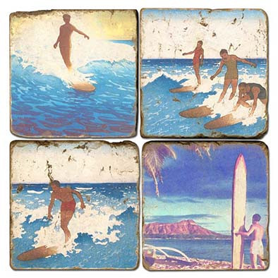 Surfing Themed Coaster Set