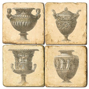 Decorative Urn Coaster Set. Handcrafted Marble Giftware by Studio Vertu.