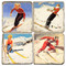 Vintage Ski Illustrations Coaster Set