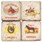 Horse Themed Cigar Labels Coaster Set. Handcrafted Marble Giftware by Studio Vertu.
