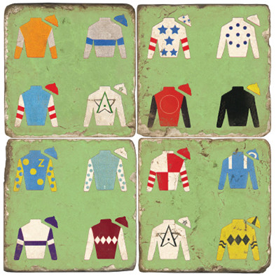 Jockey Jacket Coaster Set. Handcrafted Marble Giftware by Studio Vertu.