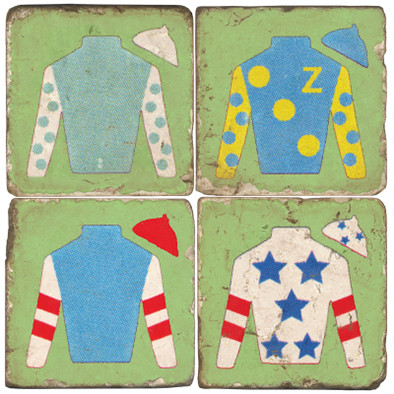 Jockey Jacket Coaster Set. Handcrafted Marble Giftware by Studio Vertu.