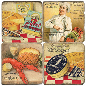 Classic French Food Coaster Set
