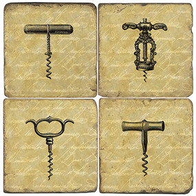 Vintage Corkscrew Coaster Set